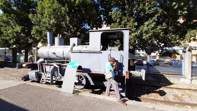 Andreas Drouve en el museo del ferrocarril de Azpeitia